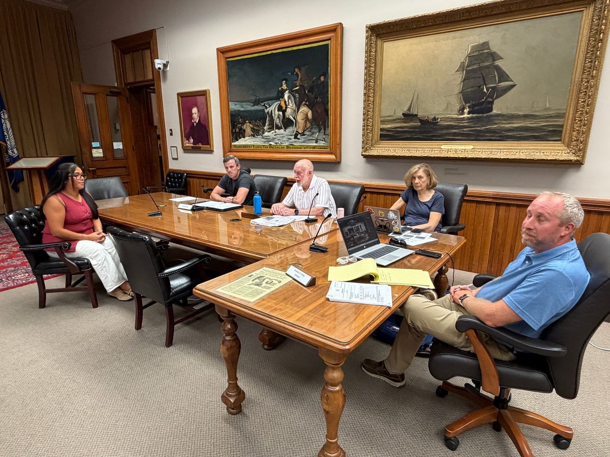 Board of Health members at a public meeting in Marblehead