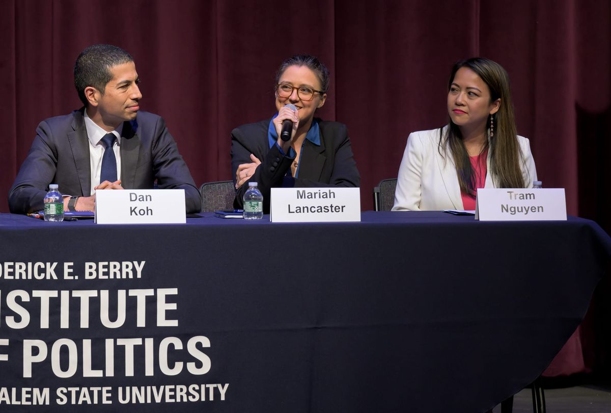 Democratic candidates for the 6th Congressional District at a Salem State University forum